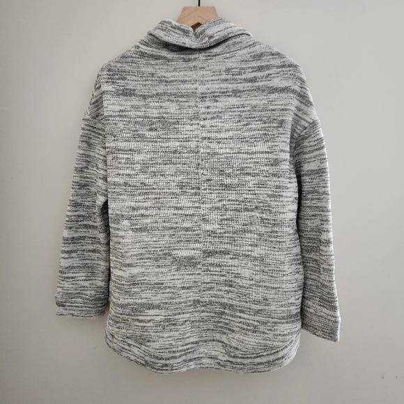Anthropologie x Saturday Sunday | Cowl Neck Gray Marled Hi-Lo Sweater - Size XS - Picture 6 of 13